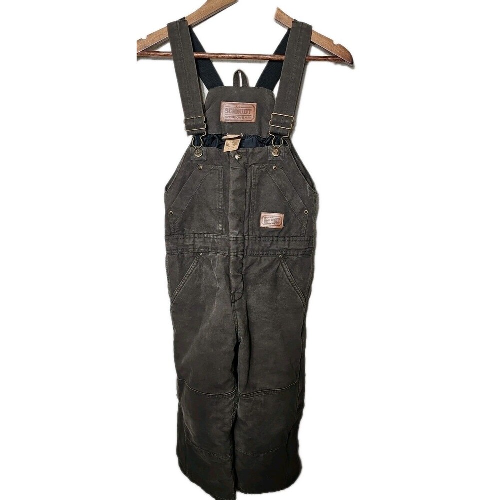 C.E. SCHMIDT Workwear INSULATED Bib Overalls Youth Sz S 6-8 Gray